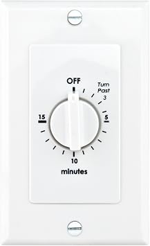 Reliance Controls WB015W Spring-Wound in-Wall Timer, 15-Minute, White