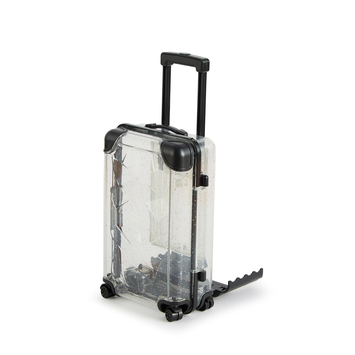 Mini Suitcase Money Box with Mobile Phone Holder, Creative Money Box, Transparent Miniature Travel Case, Money Box, Smartphone Holder, Table Decoration Accessory for Living Room (White)-image-37