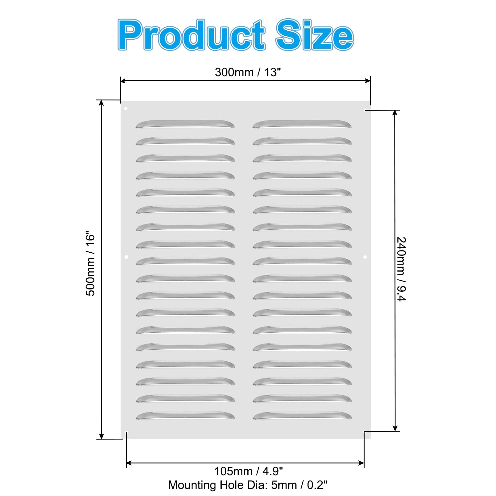 PATIKIL 12 x 20 Inch Aluminum Vent Cover - Image 2