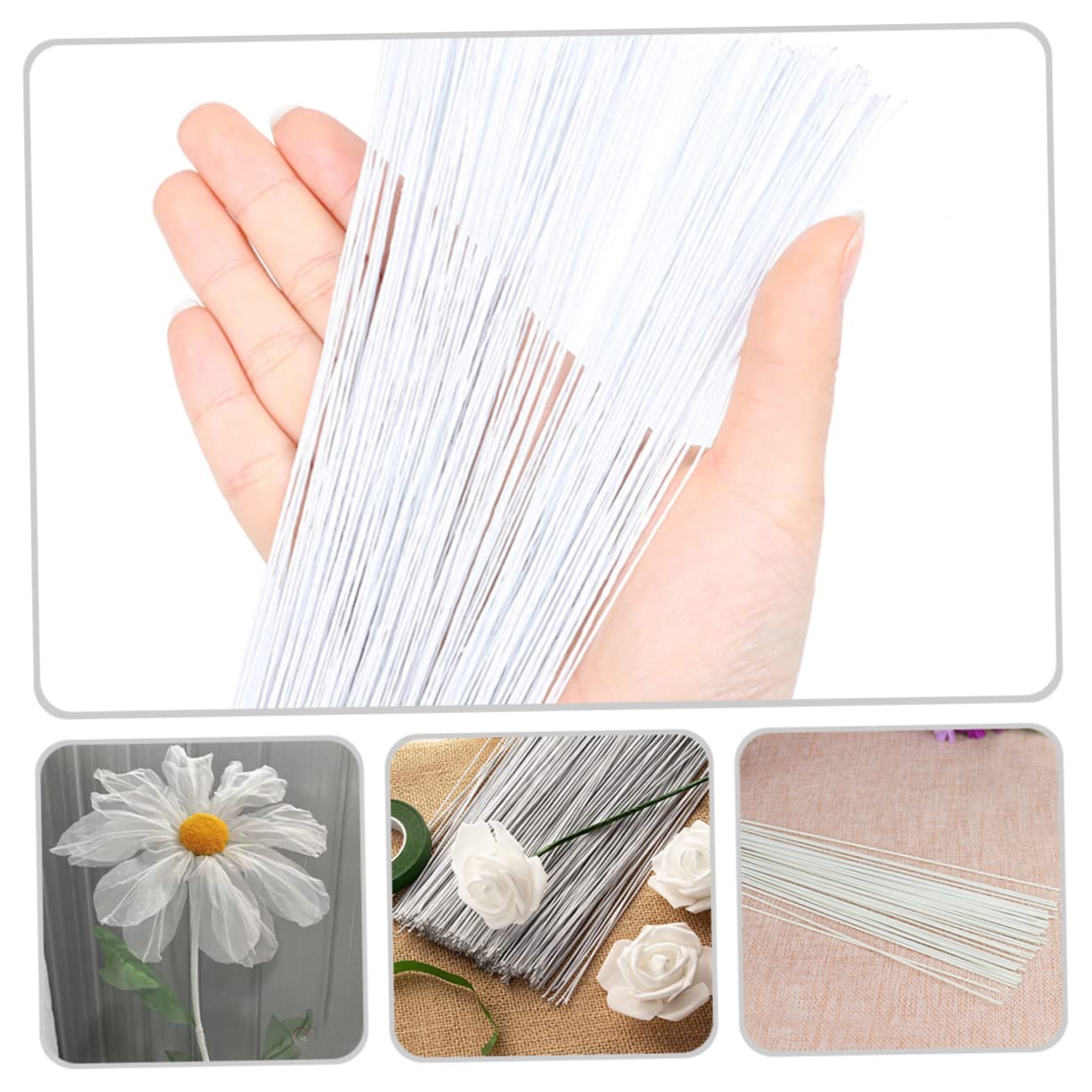 100 Pezzi Filo Floreale Verde - Steli In Ferro Per Fiori Artigianato, 35cm - Foto 9