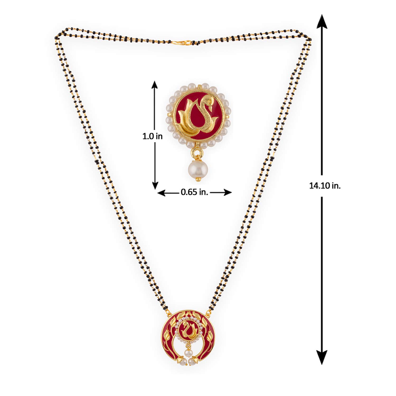 Peacock Motif Pearl Mangalsutra Set