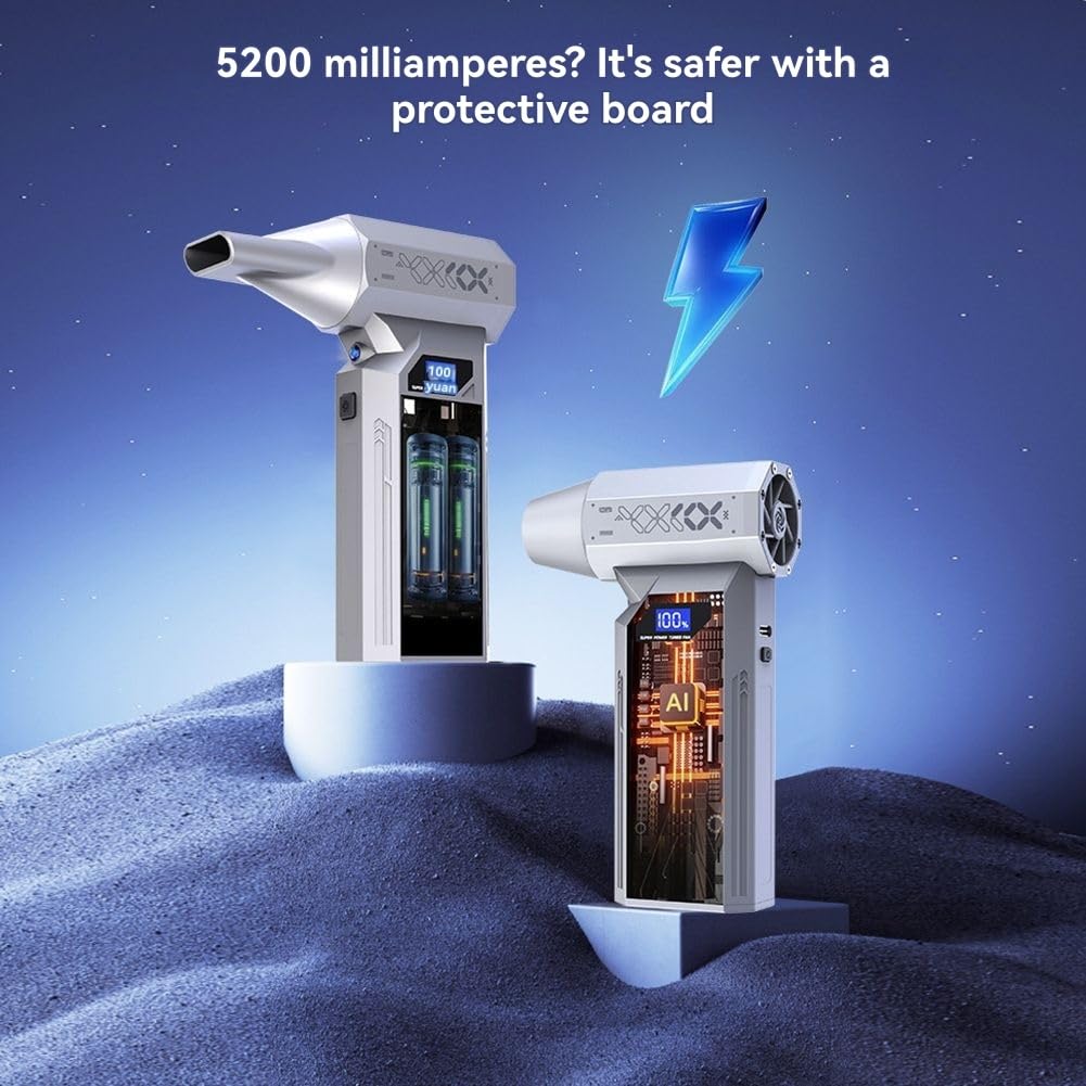 Électrique Rechargeable 120 000 TR/Min, Mini Ventilateur Turbo Violent, 4 Vitesses, Souffleur Sec SuperJet pour Camions, Claviers B