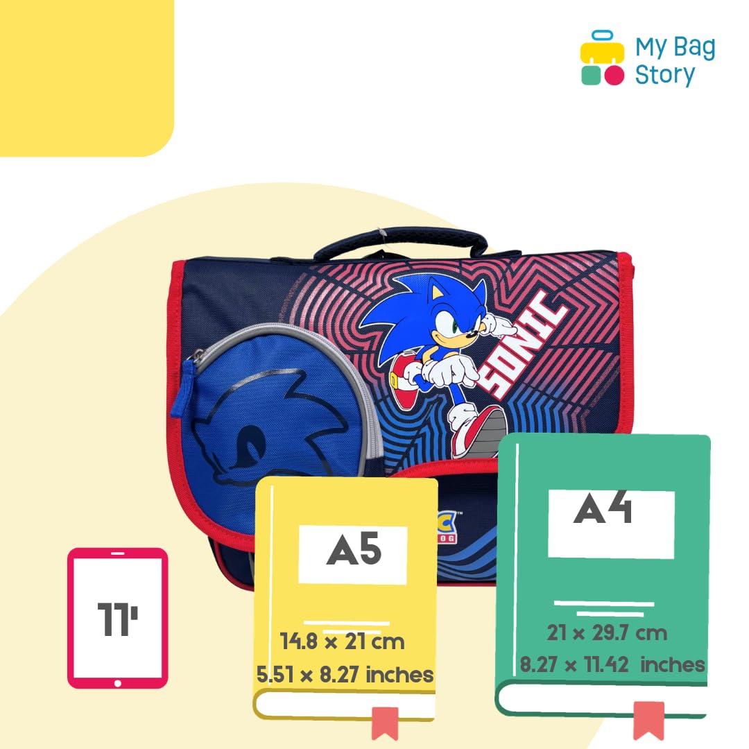 mybagstory | Tornister szkolny | Licencja Sonic | Czerwony 40cm