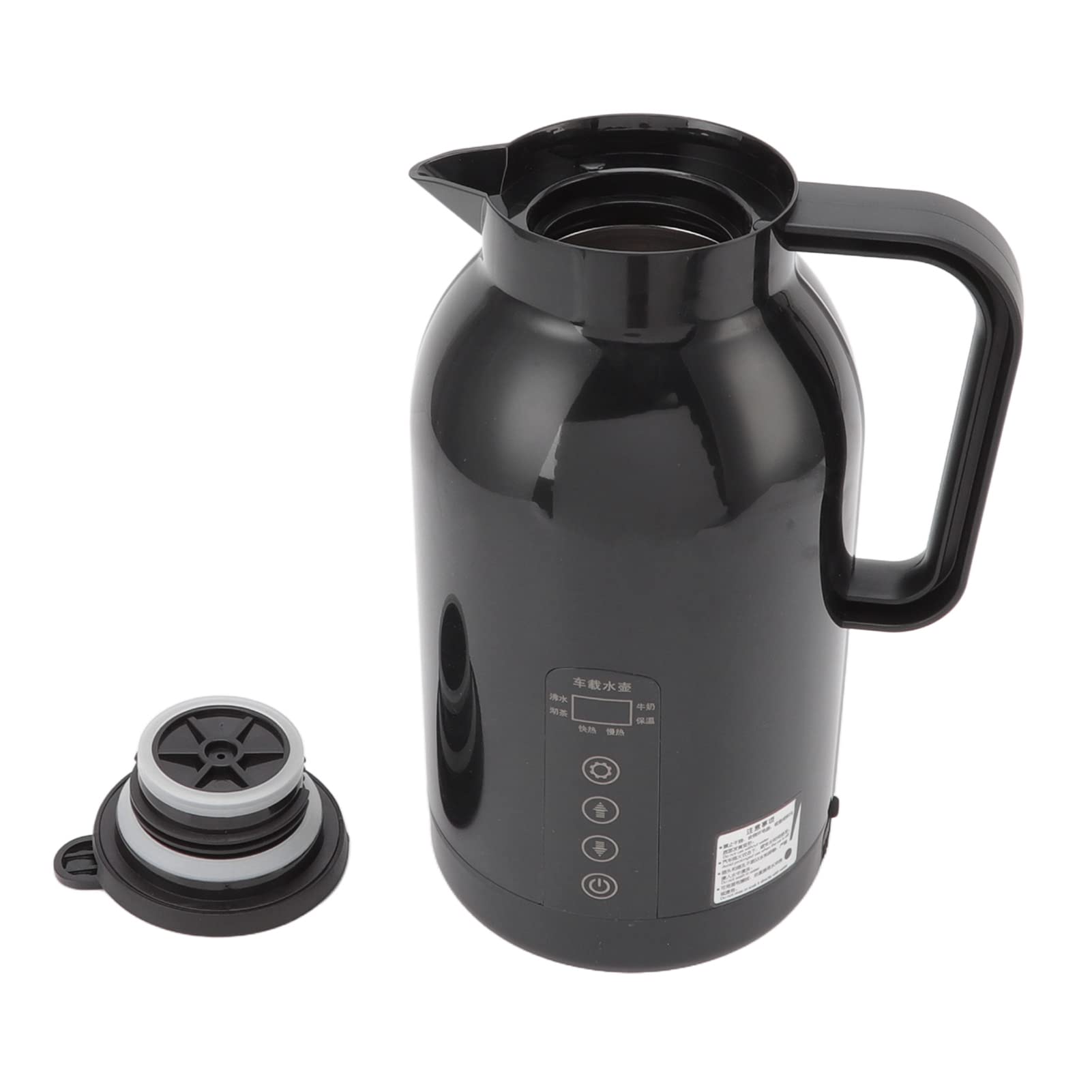 Taza de calefacción para coche, 1300 ml, práctica, portátil, de acero inoxidable, hervidor de agua eléctrico, multifuncional, gran capacidad, taza de calefacción de viaje para té, café
