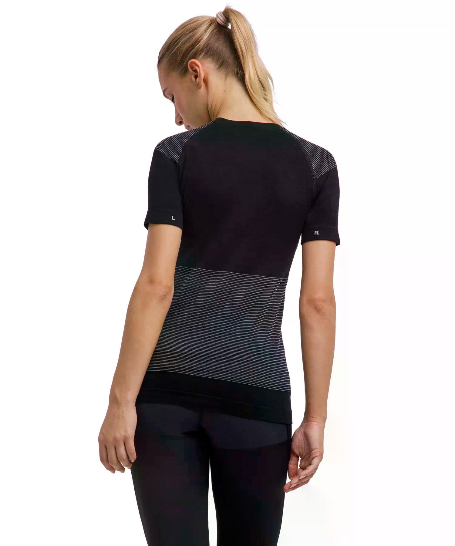 FALKE Kobiety Warstwa podstawowa (góra) Wool-Tech Light Protective W S/s Ts wełna materiał funkcjonalny regulujące klimat 1 Sztuka, Czarny Black 3000, M