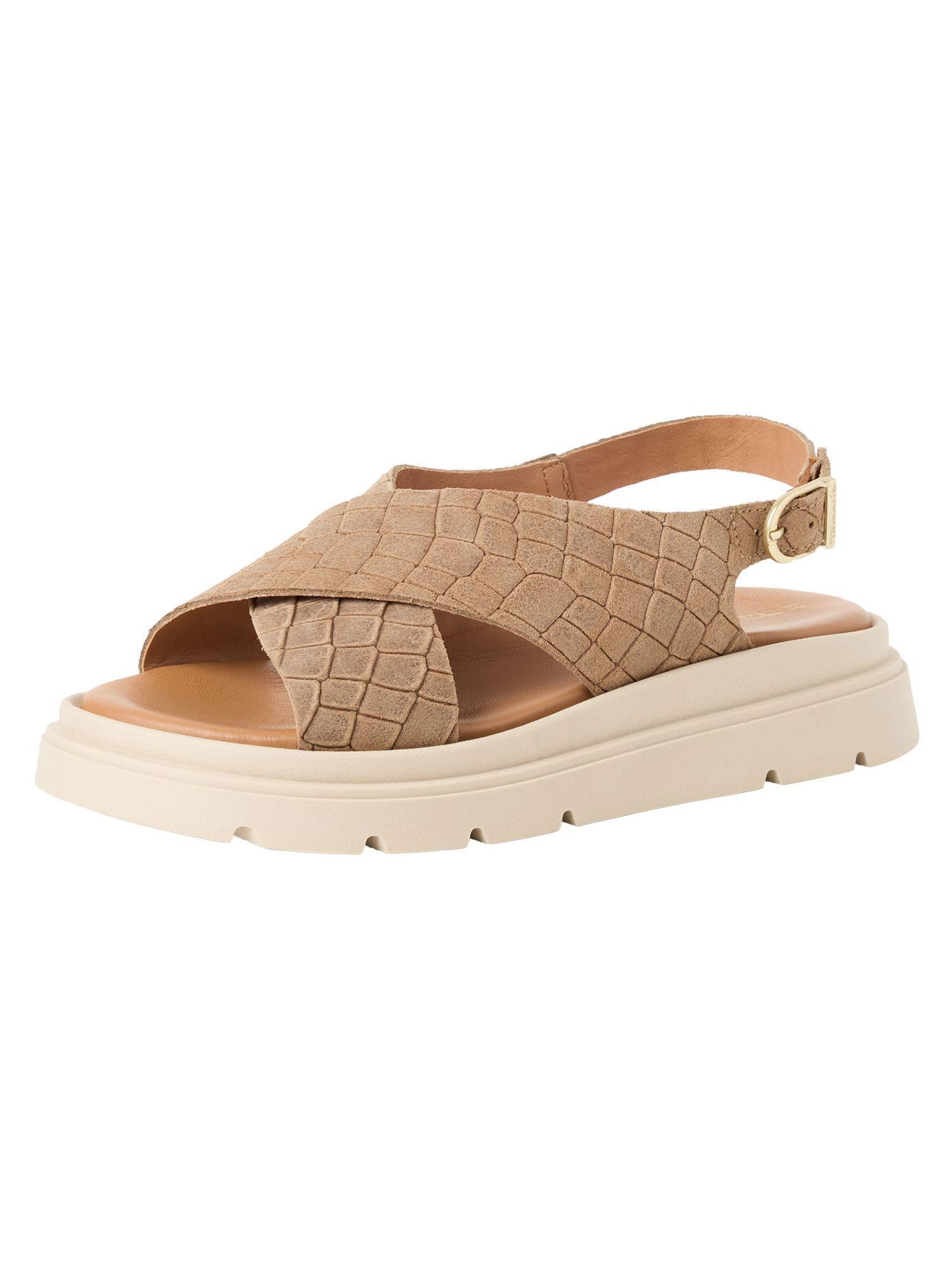 Tamaris Women’s sandal with wedge heel brown 6.5 UK