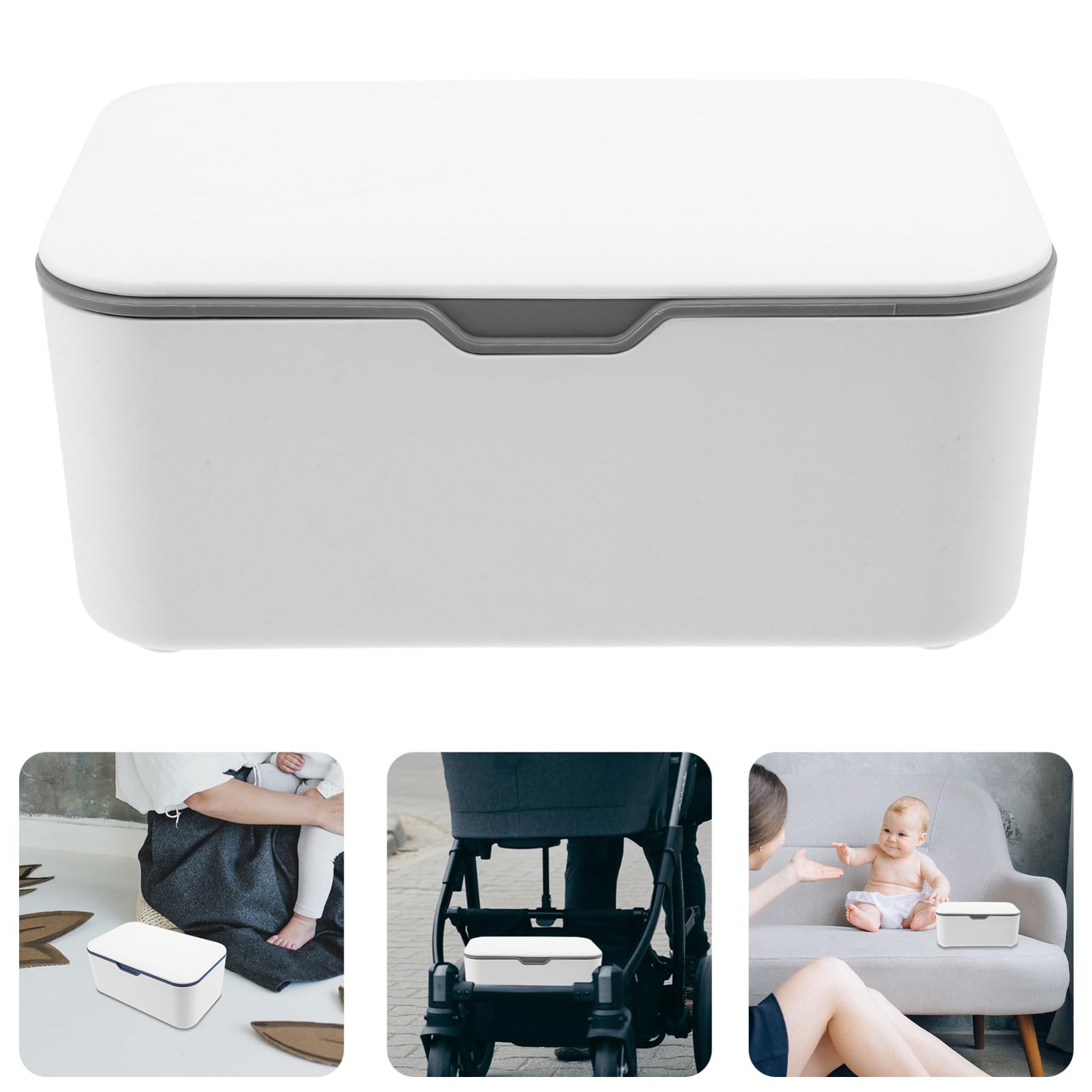 Mipcase Caja para Toallitas Húmedas para Bebés Portátil de Plástico Azul, Práctica y Sellada para Viajes y Cochecitos, Paquete de 2 Unidades