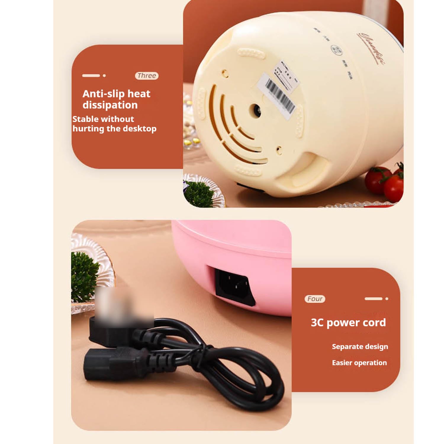Generic Mini Cuiseur à Riz 1.8L, Cuiseur à Riz pour 2 à 3 Personnes, Antiadhésif, Rose