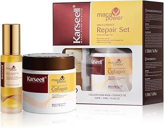 KarseellCollagen Hair Treatment Deep Repair Conditioning, Hair Mask Argan Oil Set for Dry Damaged Hair All Hair Types 16.9floz + 1.69floz