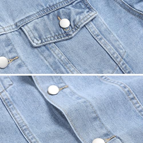 LZLER Men's Jean Jacket Hoodie Classic Casual Loose Fit Long Sleeve Trucker Coat Denim Jacket with Hood3