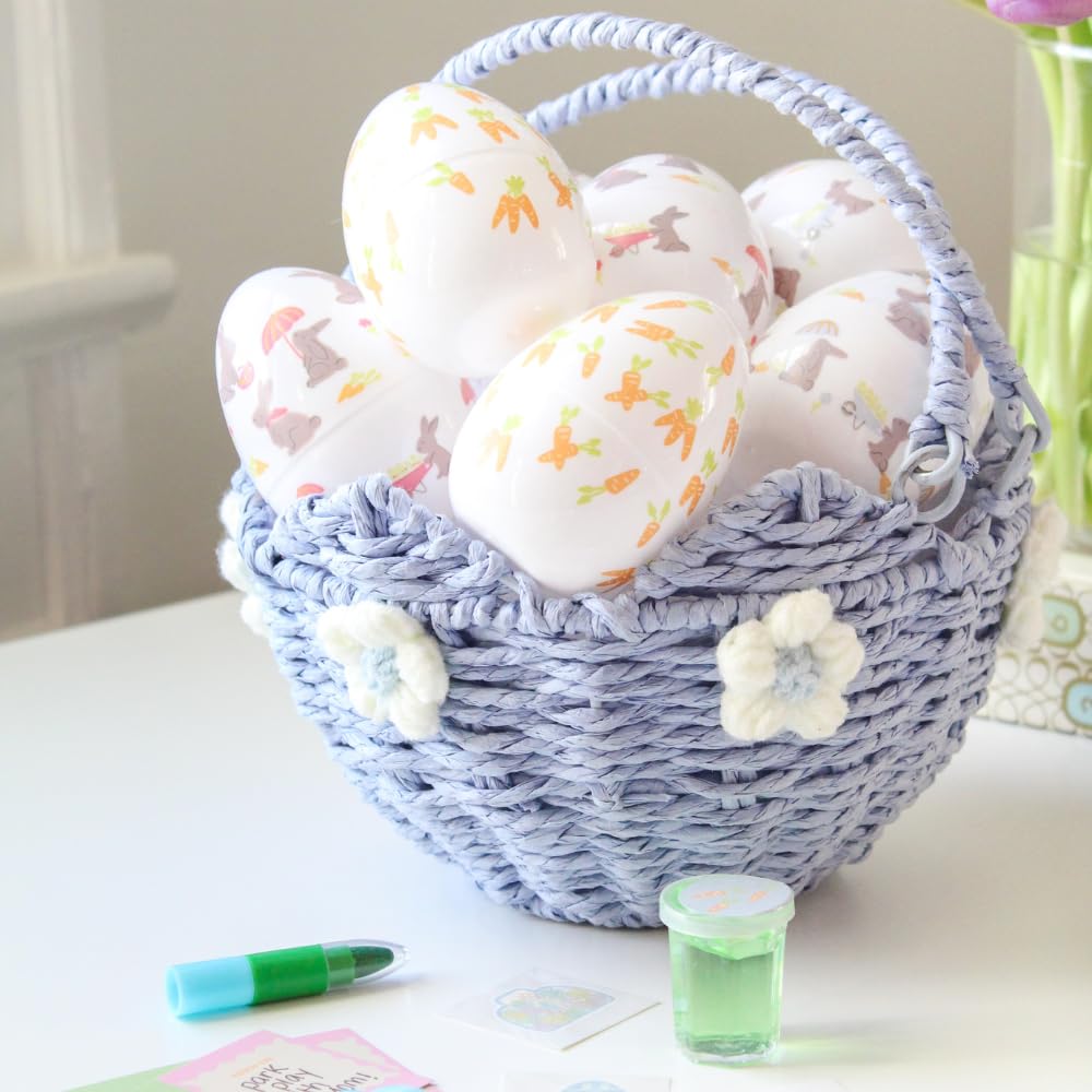 Daydream Society Bunnies in the Garden - Fillable Easter Eggs - Set of 24 Plastic Easter Eggs - Perfect for Easter Egg Hunts, Parties and more