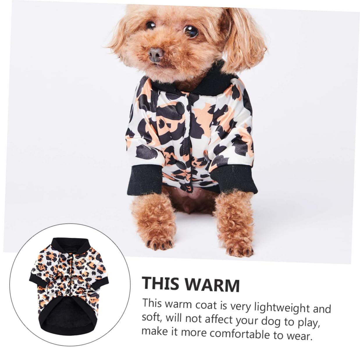 VICASKY Cappotto Caldo per Cani da Compagnia in Cotone Imbottito Stampa Leopardata 2XL, Gilet Invernale Morbido e Confortevole per Cuccioli, Abbigliamento per Animali Domestici Autunnale