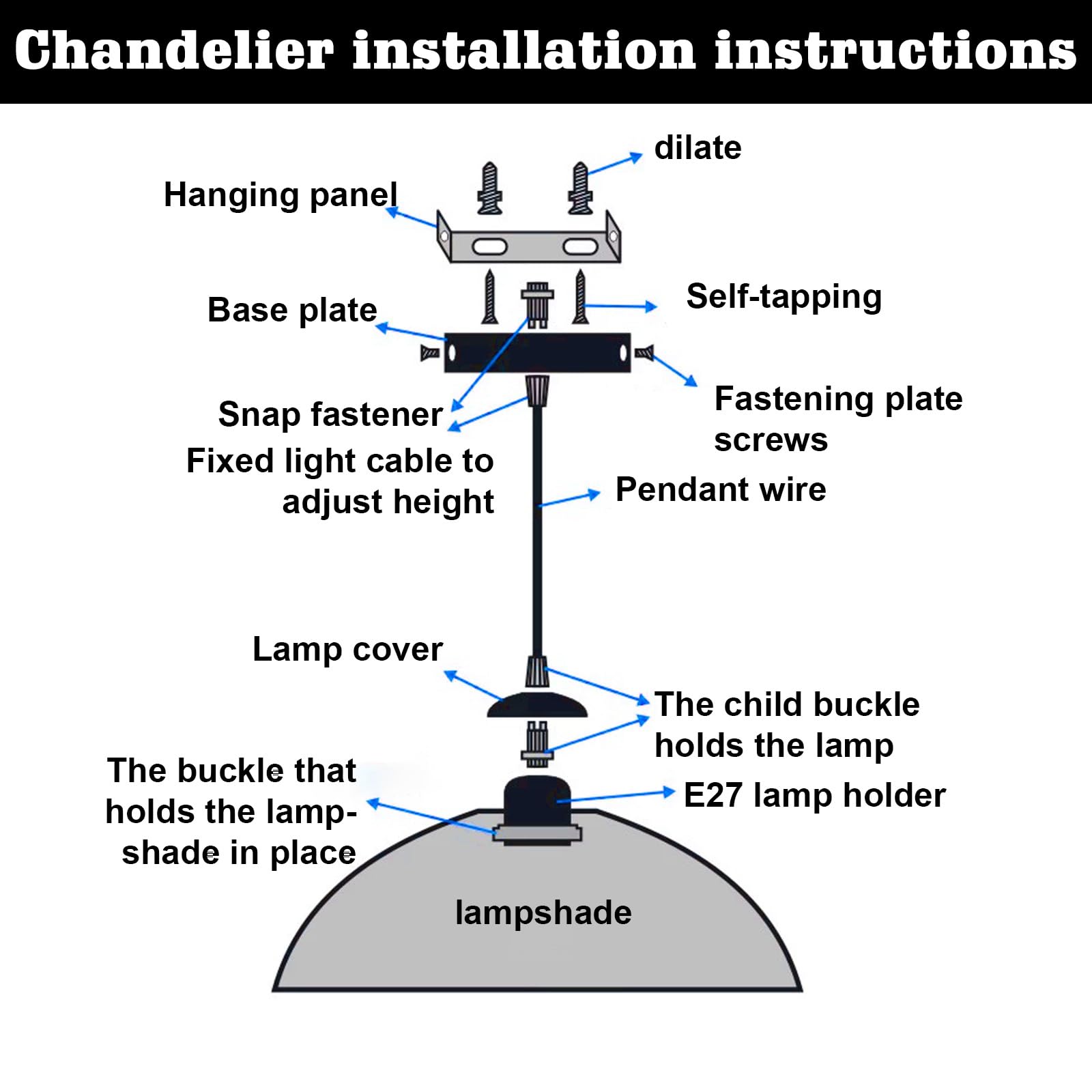 Leloco Pendelleuchte Mit E27 Fassung - 100cm Verstellbares Kabel, Schwarz Matt Für Wohnzimmer & Küche