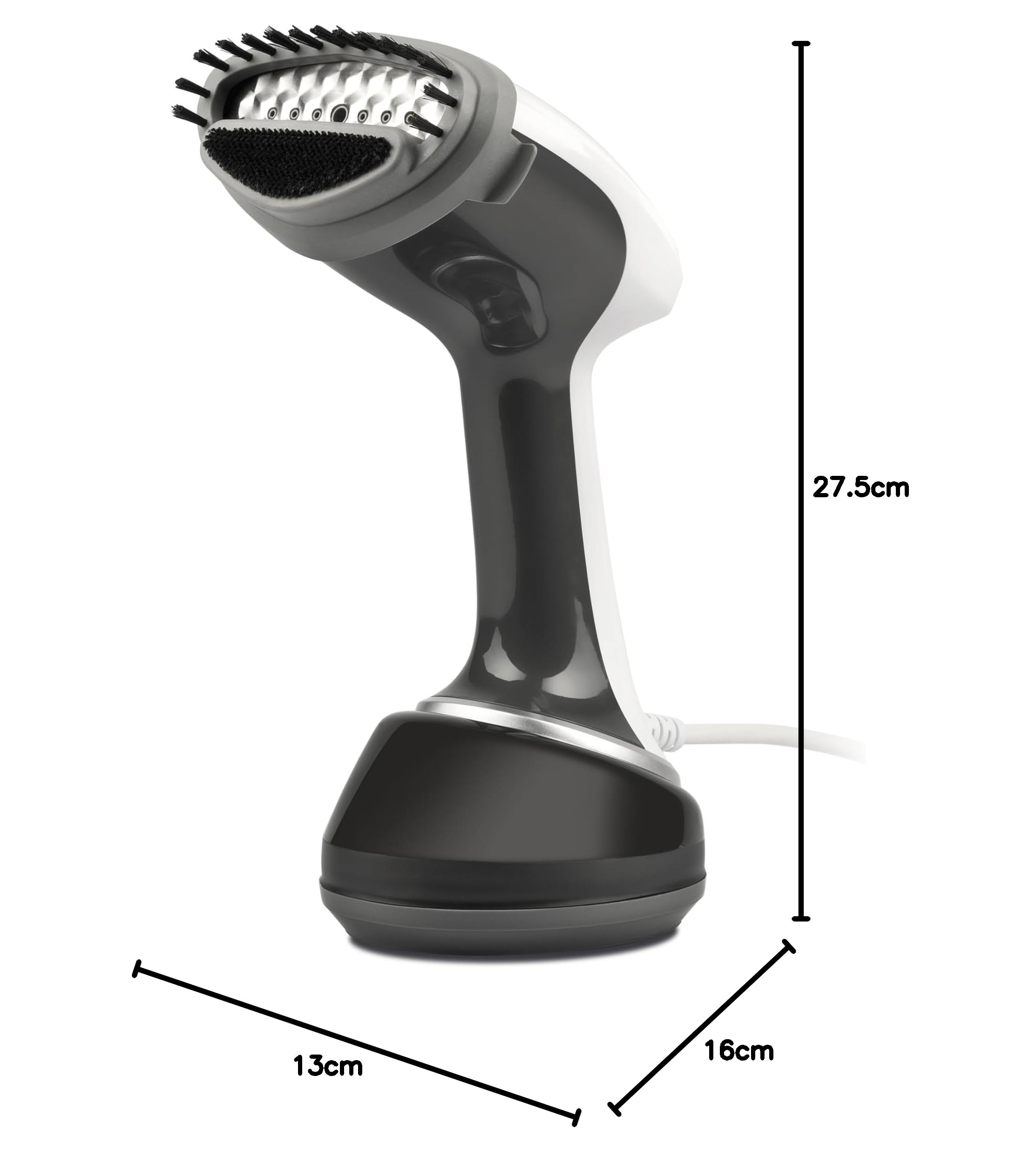 Girmi ST92 Ferro da Stiro Verticale a Vapore da viaggio, Stiratrice,1700 W, Piastra INOX, Capacità 360cc, Funzione Auto-spegnimento, Pronto in 40 sec, Accessori inclusi, Bianco/Grigio