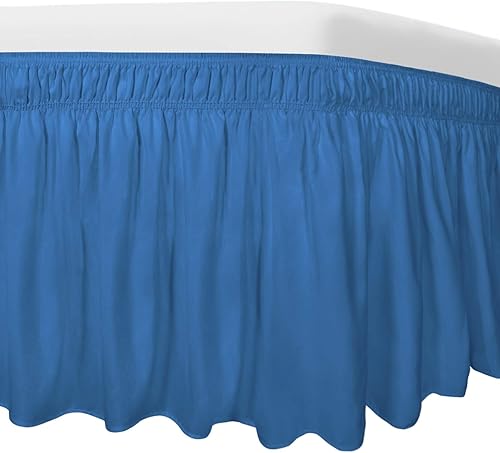 Faldas de cama envolventes para camas King de 16 pulgadas de caída, volantes elásticos de color marfil de fácil ajuste, resistentes a las arrugas y