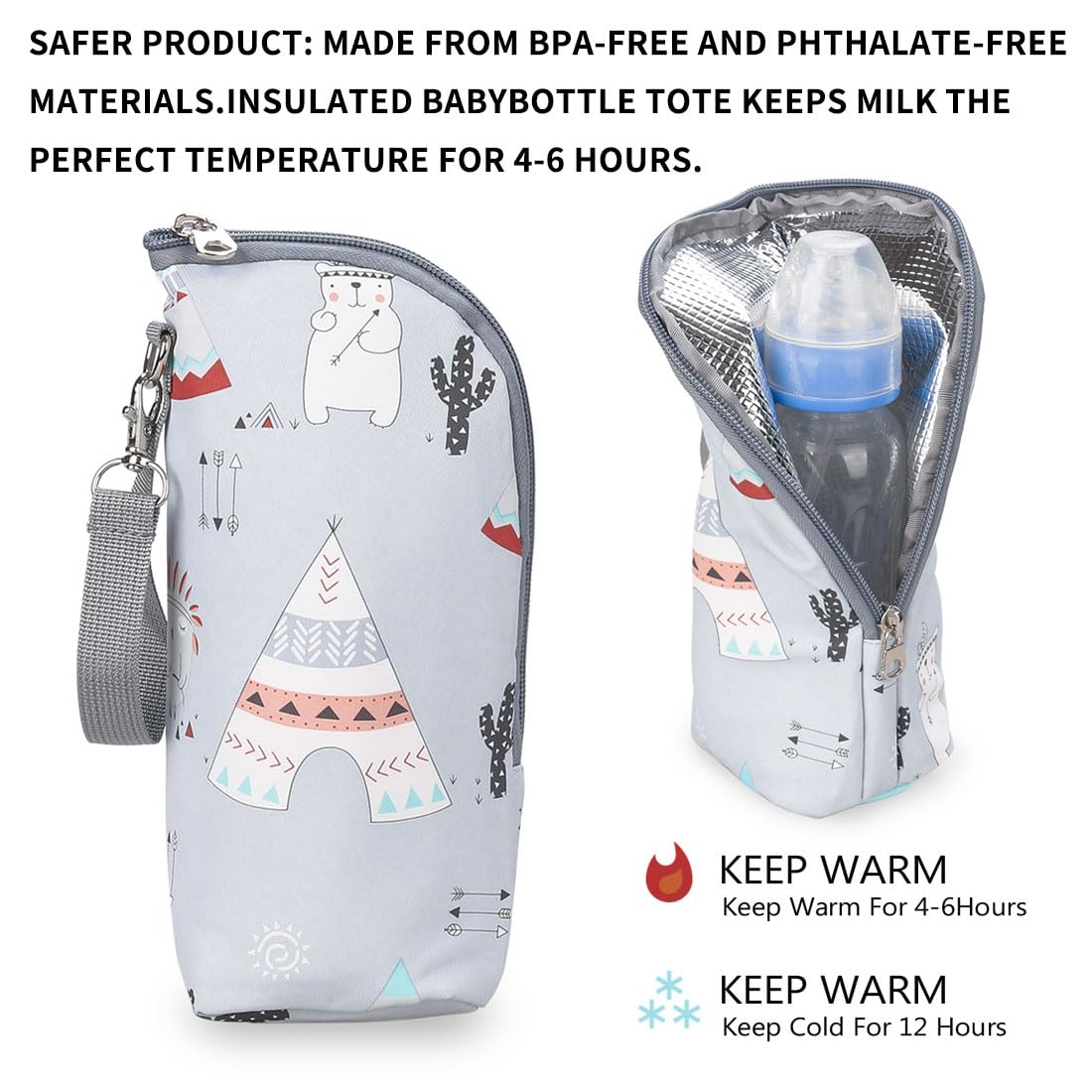 1 Pcs Babyflasche Isolierungstasche, tragbare Babyflaschen-Tasche für Kinderwagen Outdoor-Reisen