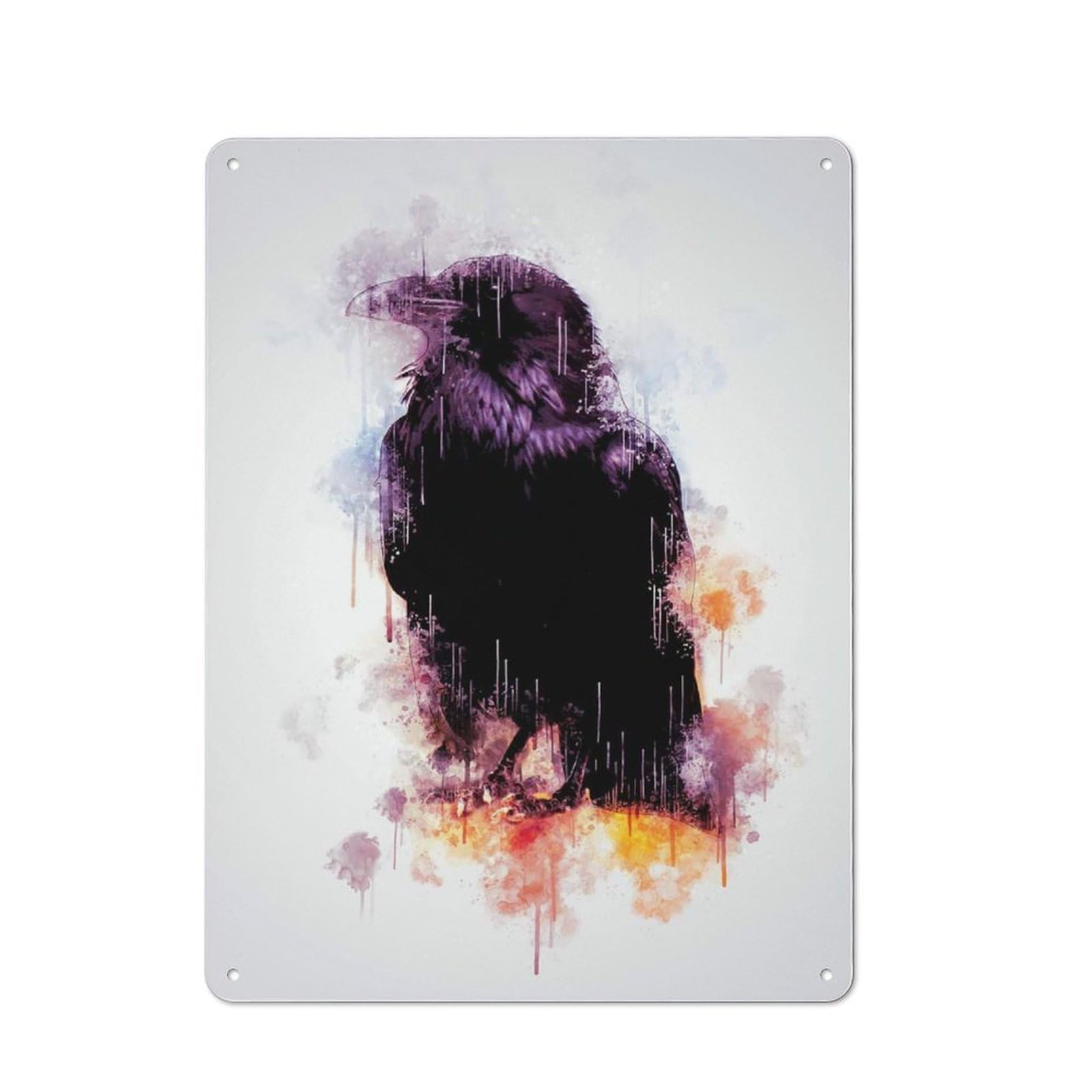 Shop Front Style Raven Cafe Metal Sign 40x30cm, Bistro Wall Plaque for Tea Room, Shop Wall Or Breakfast Area