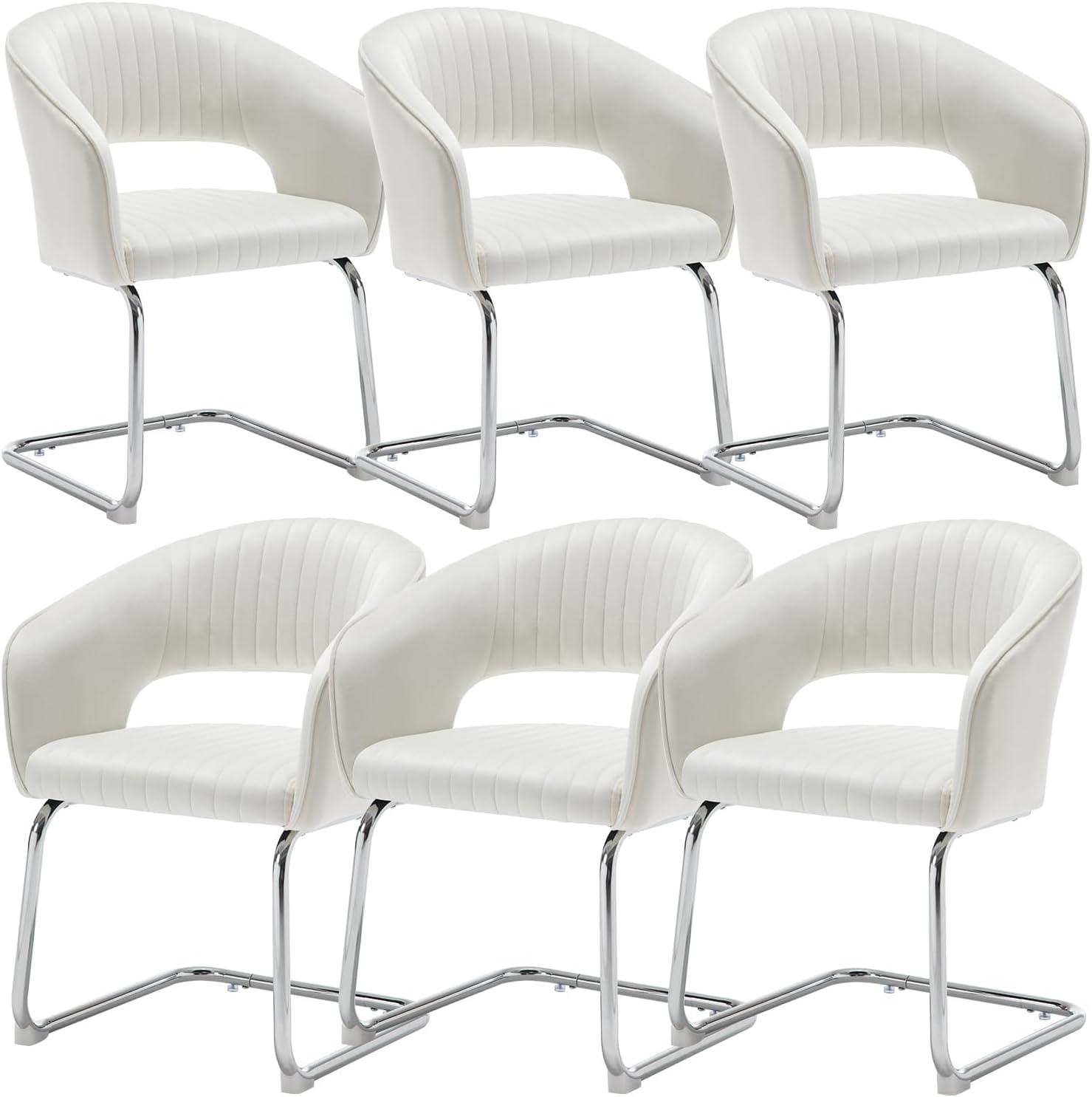ZH4YOU Modern Dining Chairs Set of 6, Upholstered Velvet