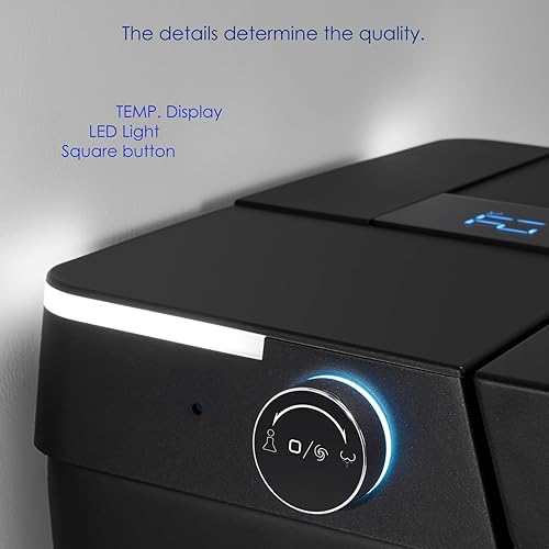 Miniatura 7 de Inodoro inteligente cuadrado  Inodoro inteligente sin tanque de alta gama con bidé integrado, tapa de apertura y cierre automático, asiento térmico,