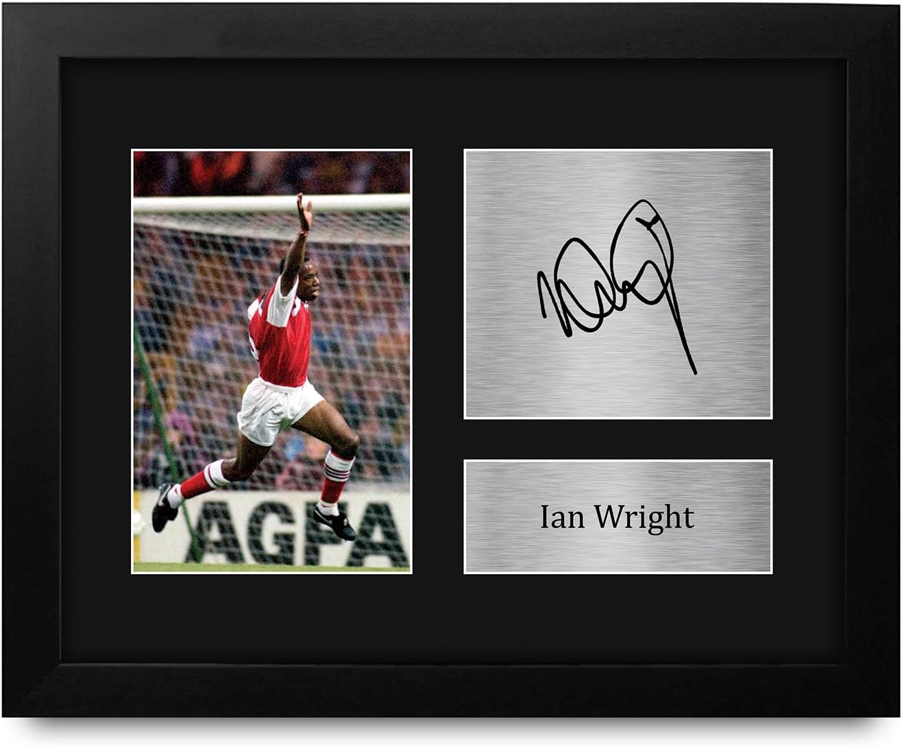 HWC Trading Ian Wright Arsenal Gifts Printed Signed Autograph Picture for Soccer Fans and Supporters - US Letter Framed (ID-008634)
