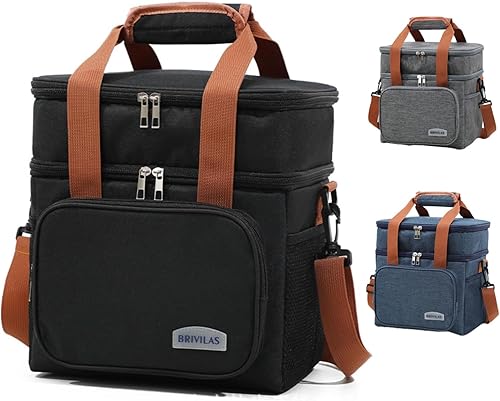 Lonchera aislada para hombres y mujeres, bolsa enfriadora plegable a prueba de fugas, doble cubierta, grande de 12.5 litros, para adultos, para