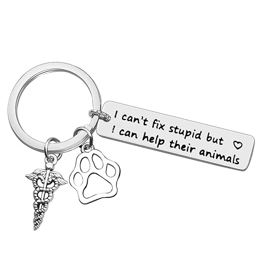 Veterinarian Keychain Veterinarian Gift Appreciation Gift for Medical Veterinary Practitioner Vet Keychain Vet Tech Appreciation Gift Veterinary Medicine Graduation Gift Veterinary Technician Jewelry