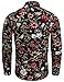 TUNEVUSE Mens Long Sleeve Floral Dress Shirt Flowered Pattern Print Button Down Shirts Cotton Red Floral Medium