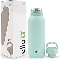 Vista 19 de Ello Cooper Twist - Botella de agua de acero inoxidable de 32 onzas con tapa para beber A prueba de fugas Doble pared y aislada al vacío Asa