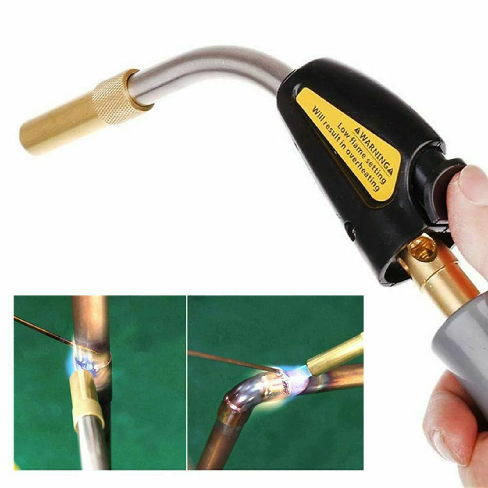 Kit de soplete de soldadura de autoencendido con llama ajustable 360 grados de punta giratoria de alta presión para soldadura, fontanería, reparación de refrigeración