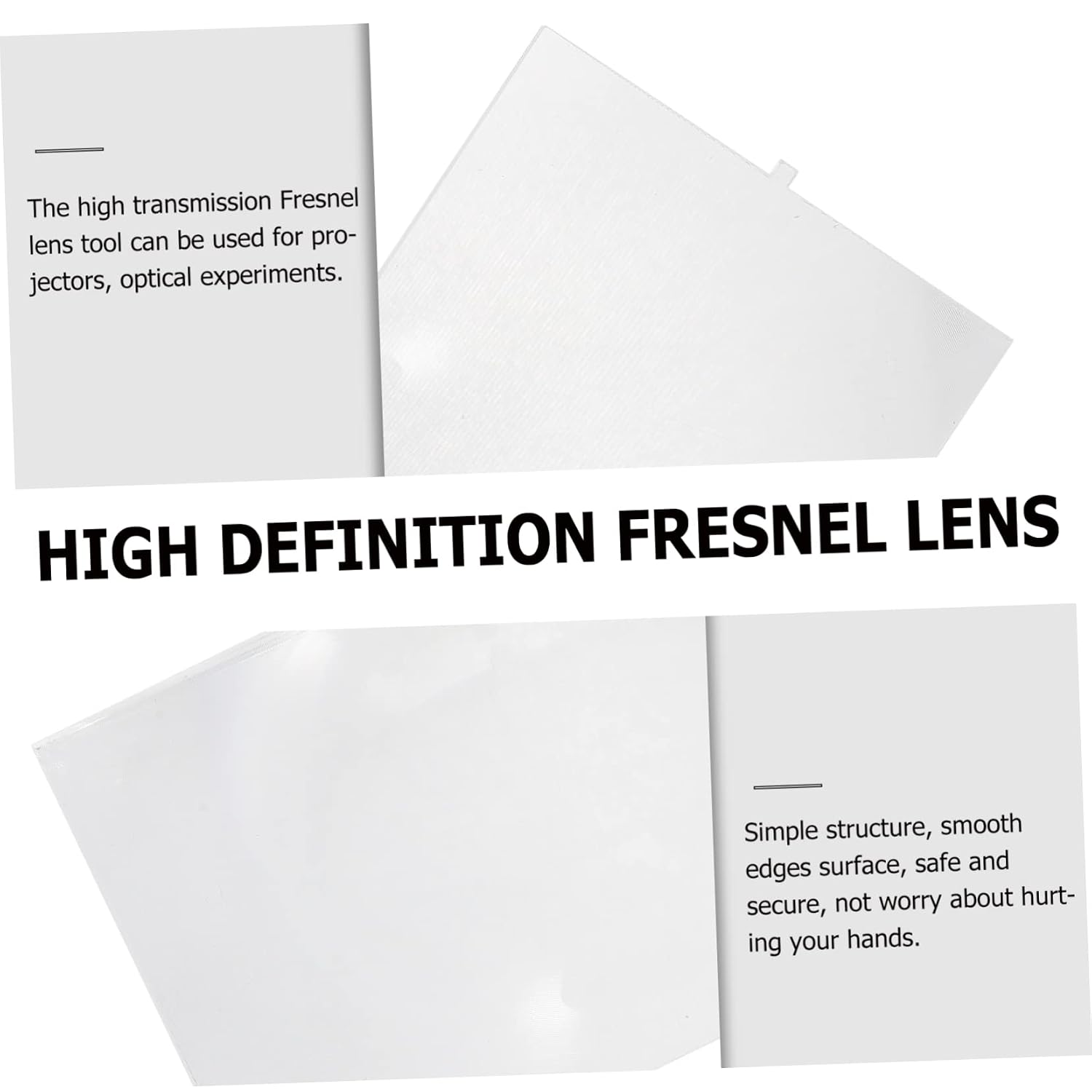 2pcs Optical Experiment Fresnel Lens Set High-Definition Projector Lenses