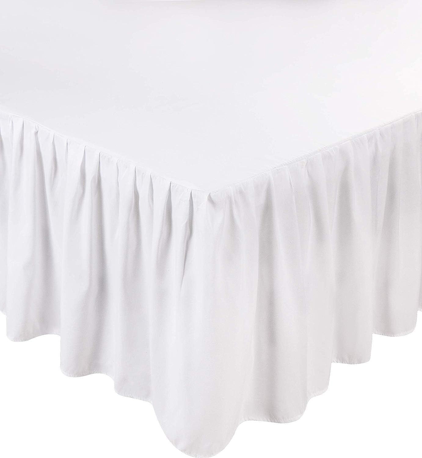Utopia Bedding Bed Ruffle - Easy Fit with 16 Inch Tailored Drop - Hotel Quality, Shrinkage and Fade Resistant (Queen, White)