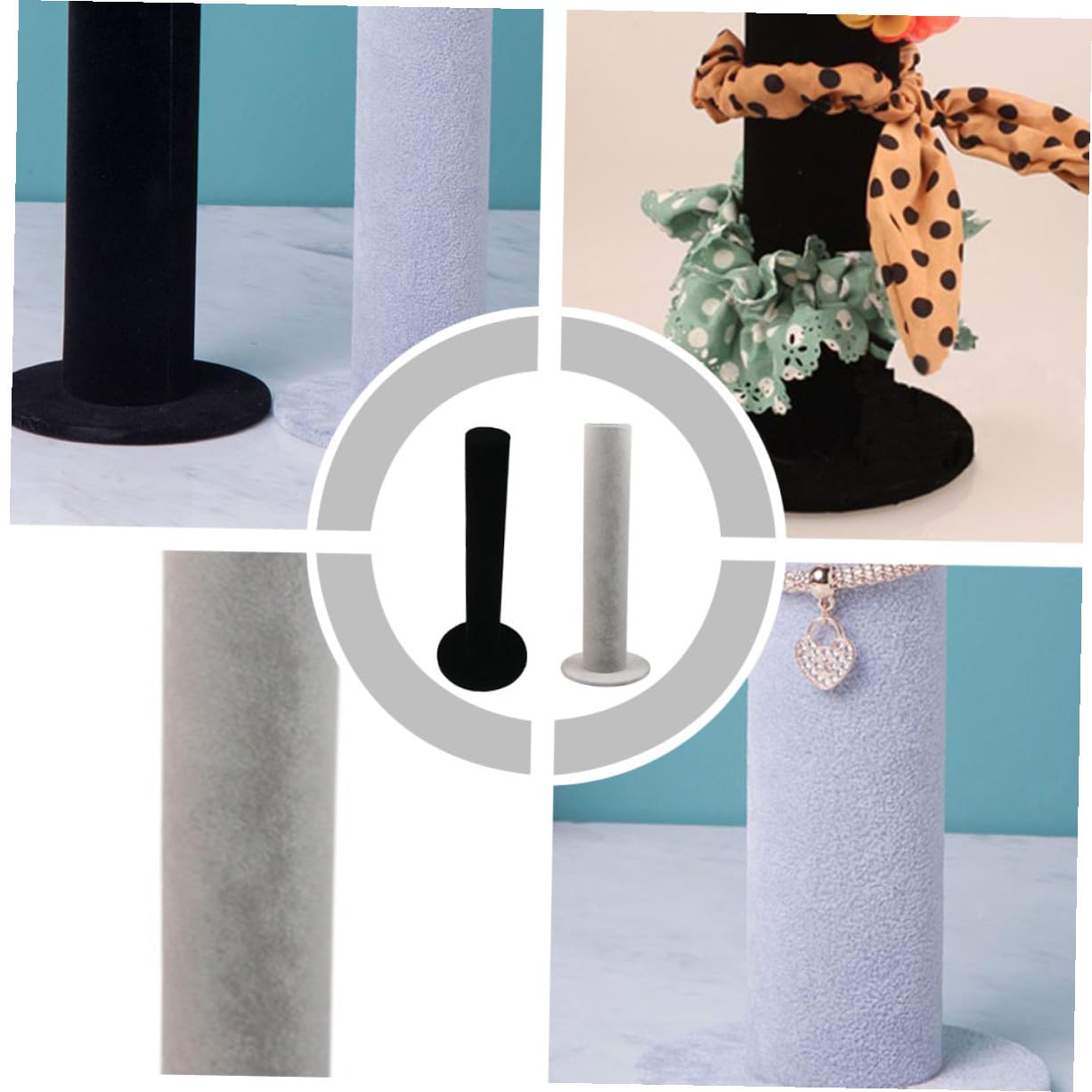 UKCOCO 2 piezas Soporte Vertical para Joyas Exhibidor de Brazaletes y Pulseras con Base Estable Organizador Multifuncional para Accesorios y Diademas para Tocador y Mostrador