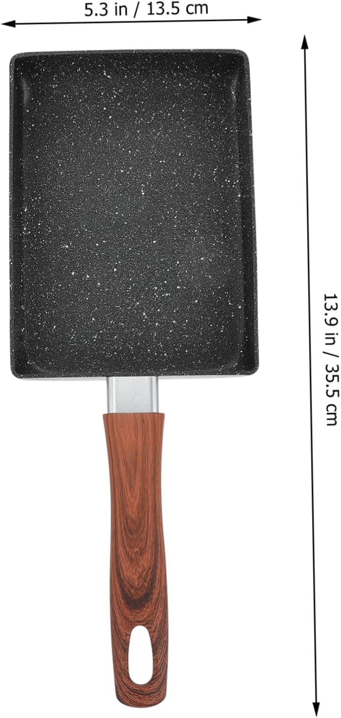 BESTOYARD Square Nonstick Frying Pan 14 Inch Lightweight Breakfast Pan for Eggs Steaks Pancakes Flat Bottom Easy Clean Comfortable Handle - Image 6