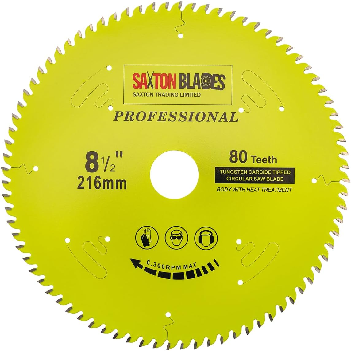 TCT21680TPRO Saxton Professional Range TCT Circular Saw Blade 216mm x 80T x 30mm Bore, 16, 20, 25mm Reduction Rings