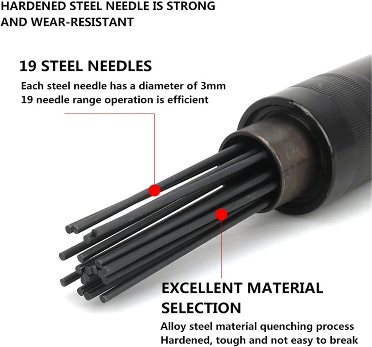 Air Hammer, Air Scaler Accessories 19 Pins Pneumatic Tool For Air Chisel Hammer Removes Rust Dirt