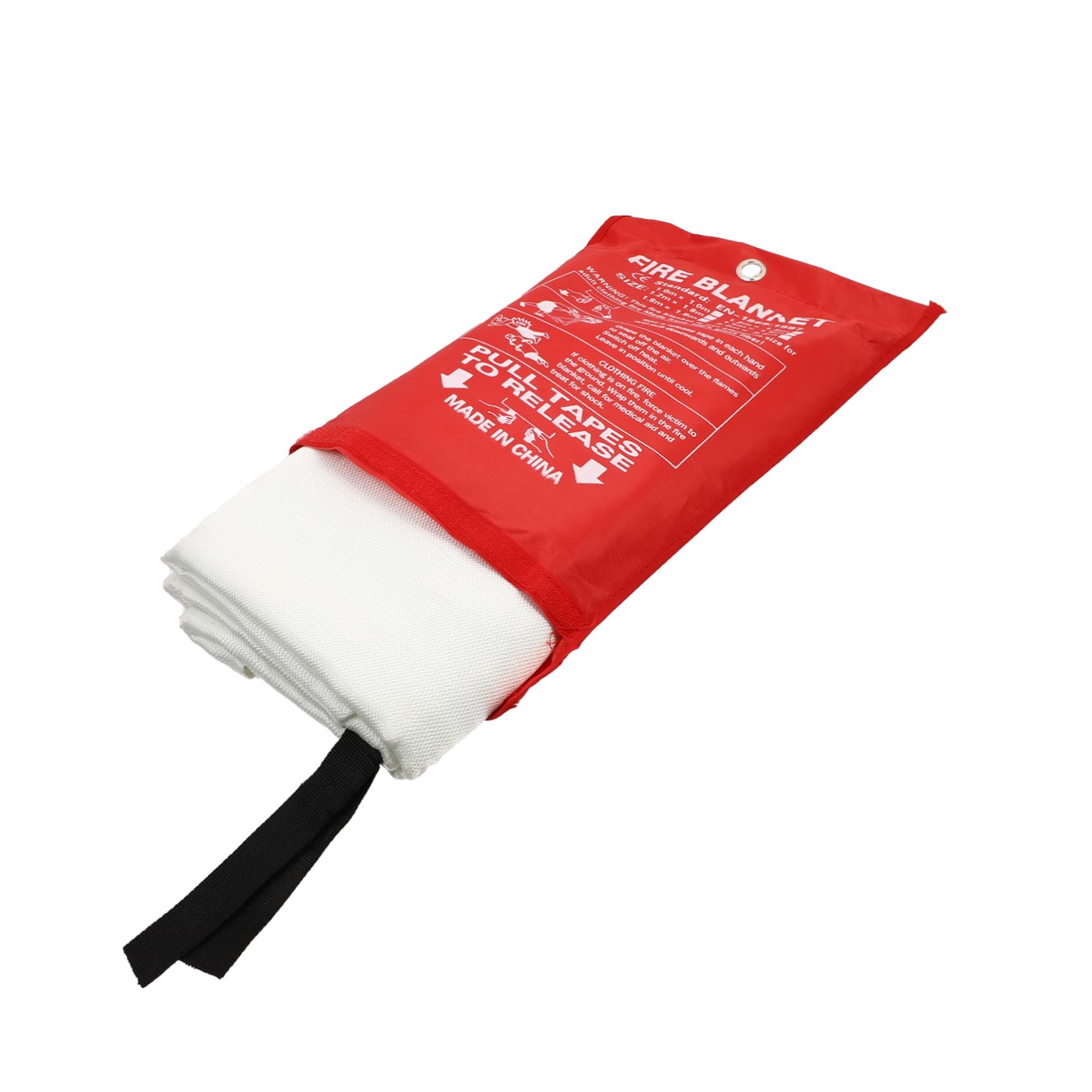VANZACK Manta de Emergencia contra Incendios Ligera y Portátil de Fibra de 1.8m×1.8m, Manta Ignífuga de Supresión Térmica