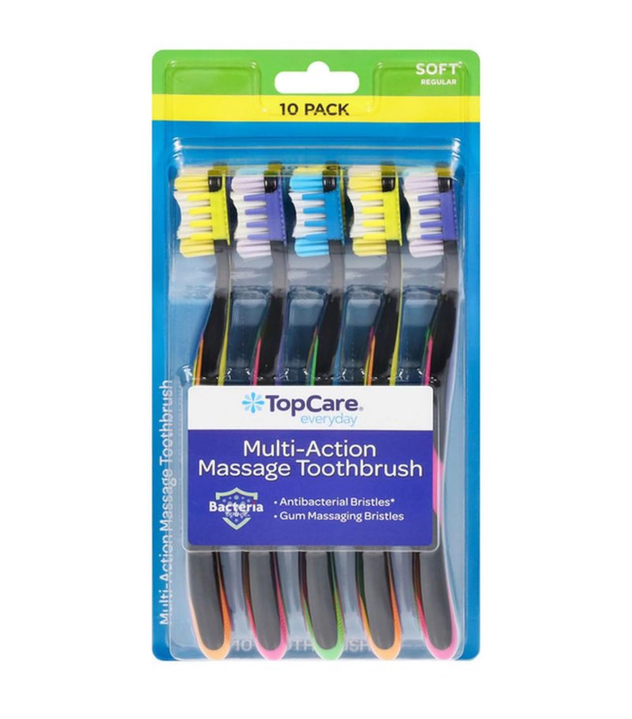 Topco, Multi Action Message Soft Toothbrush, 10 Count