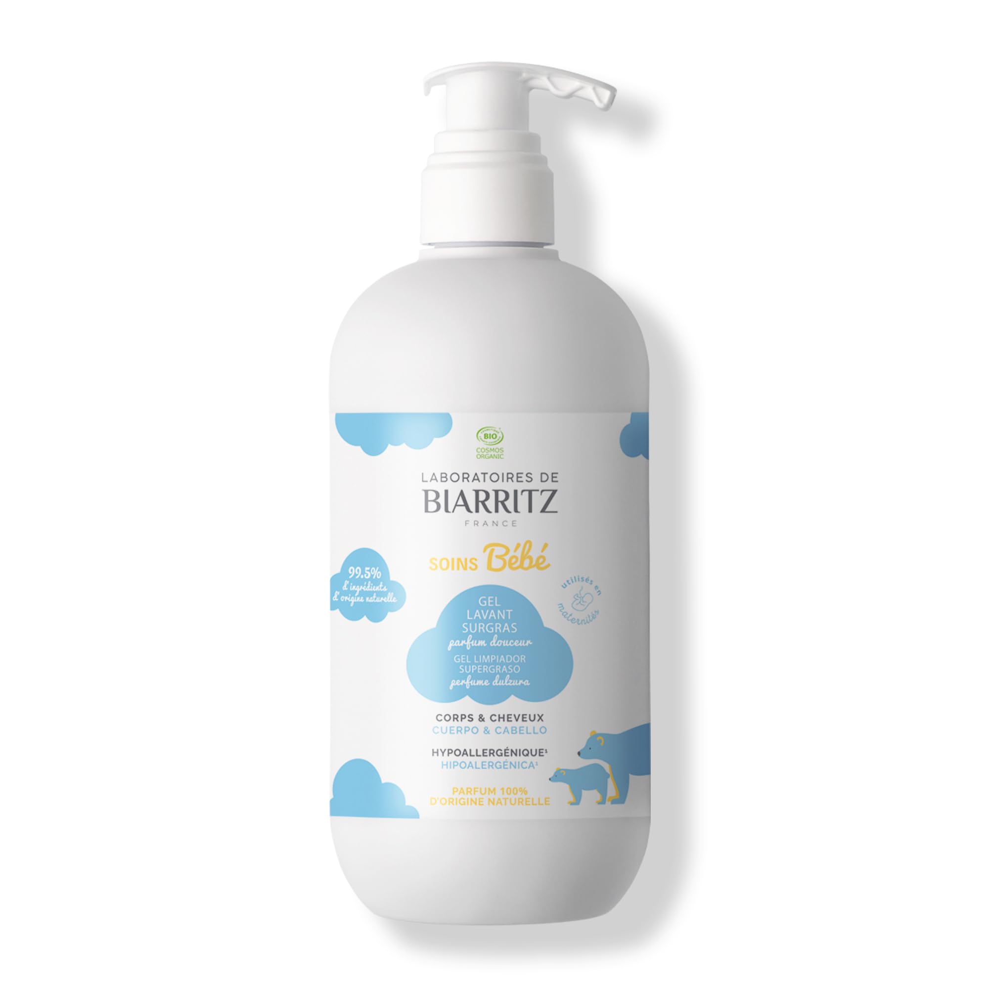 Laboratoires de Biarritz Superfatted Cleansing Gel Gentleness Fragrance Organic 500ml