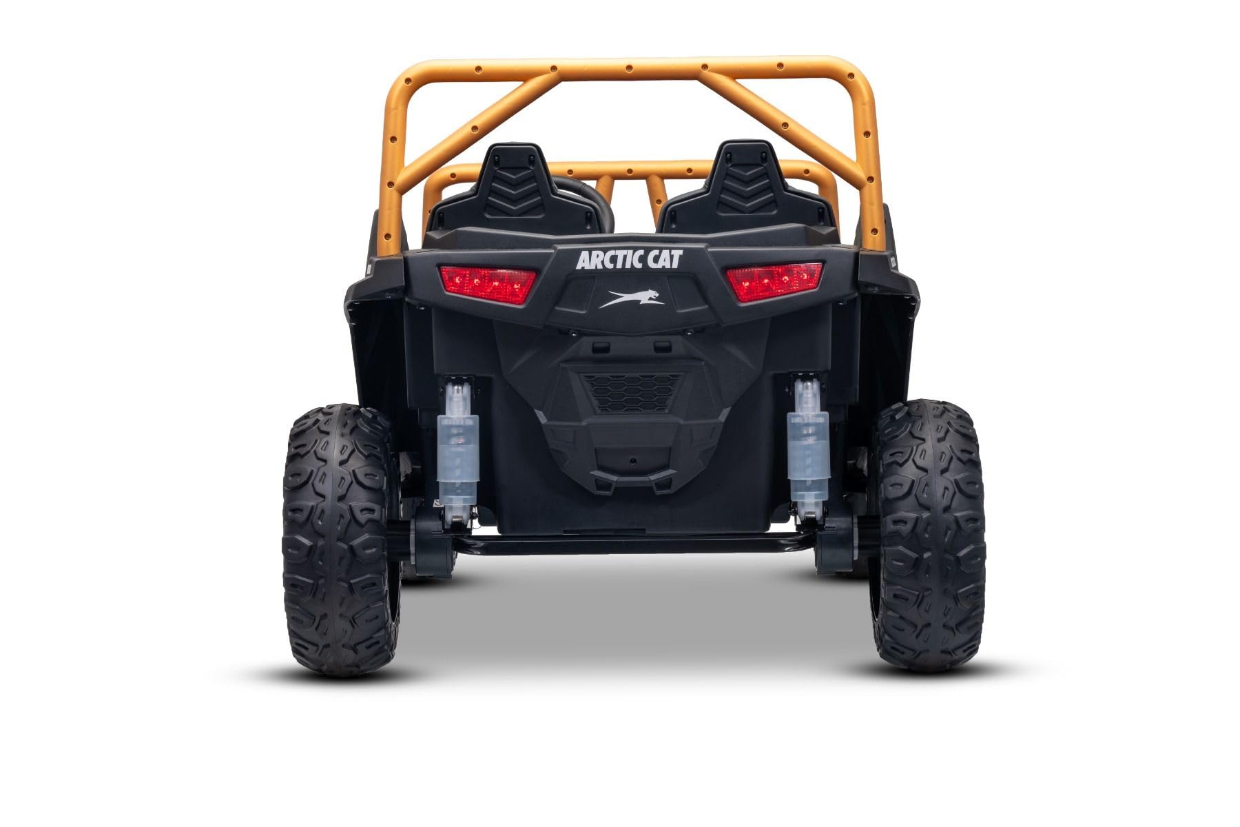 Buggy elettrico Artic CAT XXL 4x4 24V, grigio, due posti, ruote in EVA morbida, motori potenti, batteria al litio, lettore MP3 con Bluetooth, sospensioni posteriori, sedili in ecopelle, con licenza