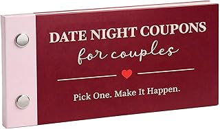 Date Night Coupons for Couples, Romantic Valentine Gift with 20 Fun Date Night Ideas & 9 Blank Coupons, Cute Love Coupon Book for Him or Her, Valentine Gift for Him