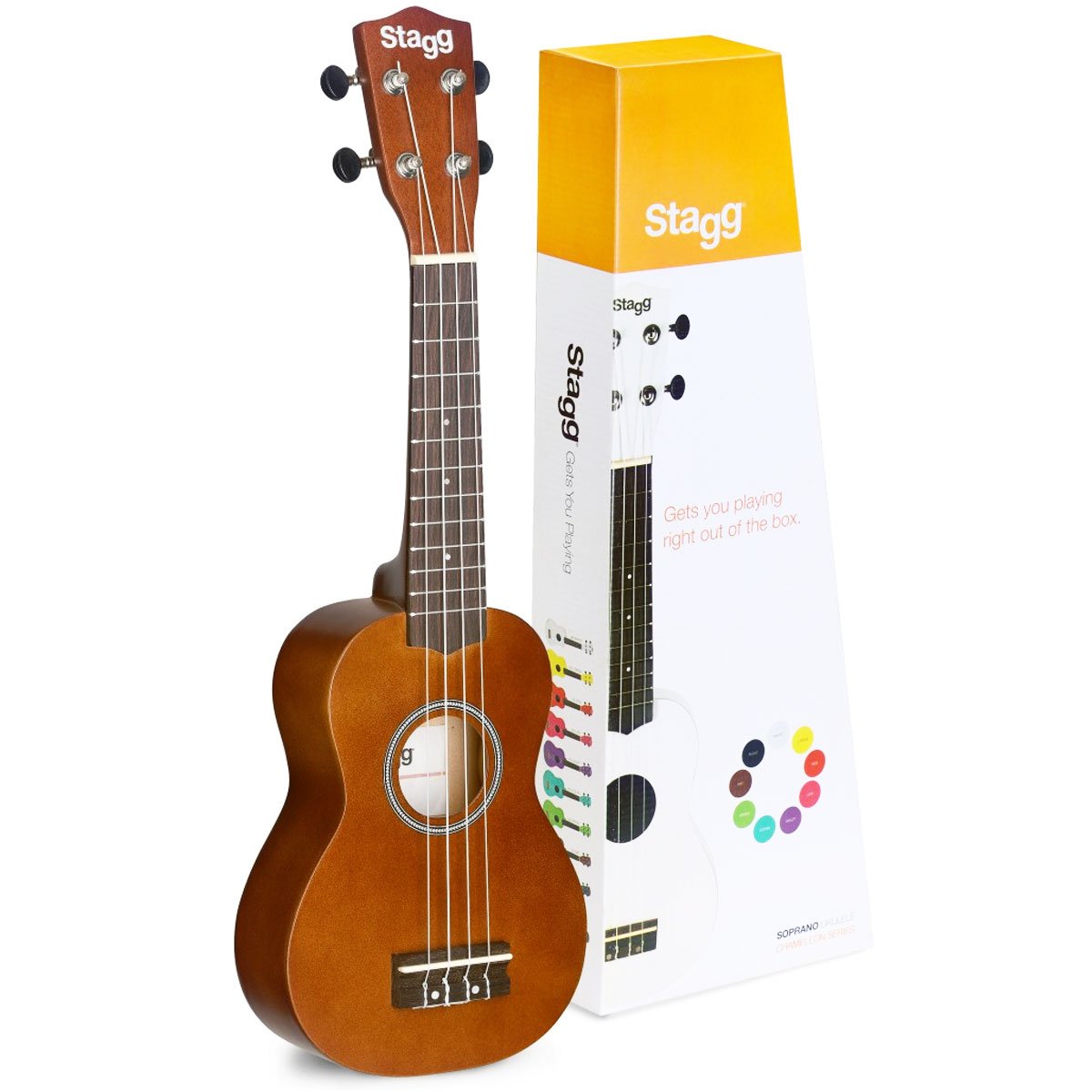 Stagg US-NAT ukulele sopranowe naturalne z torbą + uchwyt ścienny keepdrum