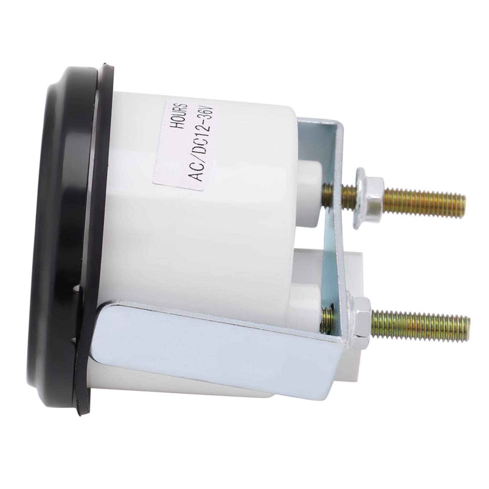 Compteur horaire, compteur horaire de bateau, compteur horaire de moteur, testeur de jauge de compteur horaire à quartz rond précis à 6 chiffres 12-36V DC AC pour moteur de camion de voiture de bateau