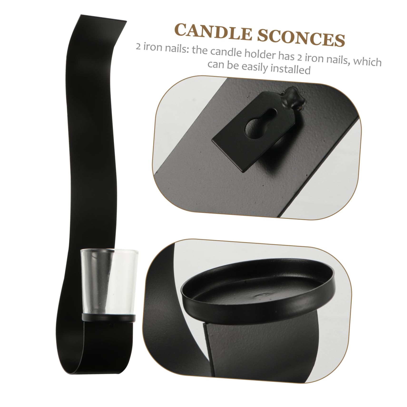 PRETYZOOM Vintage Wall Tealight Sconce Holder Modern Candlestick for Bedroom Living Room