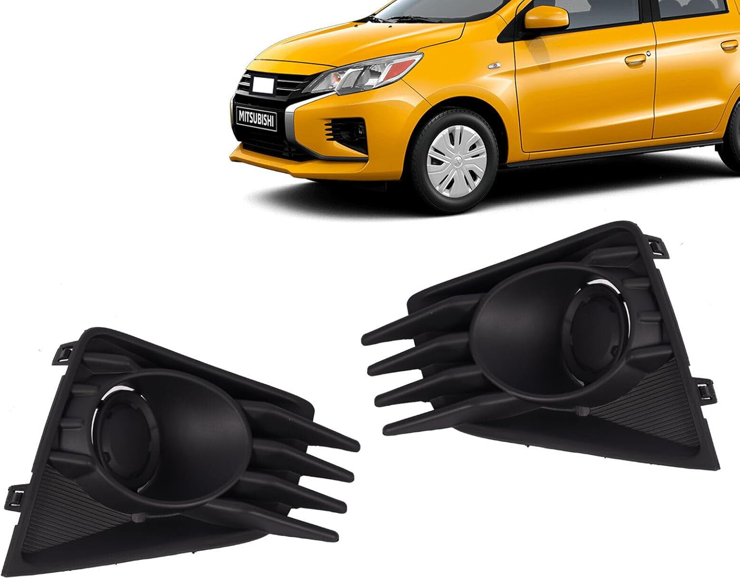 JX RACING Foglamp Bezels Compatible with Mit-subishi Mirage/Mirage G4 2021-2024 Foglight Cover Bezels Set Right Passenger Left Driver Left Right Side 2Pcs 6400J655 MI1039128