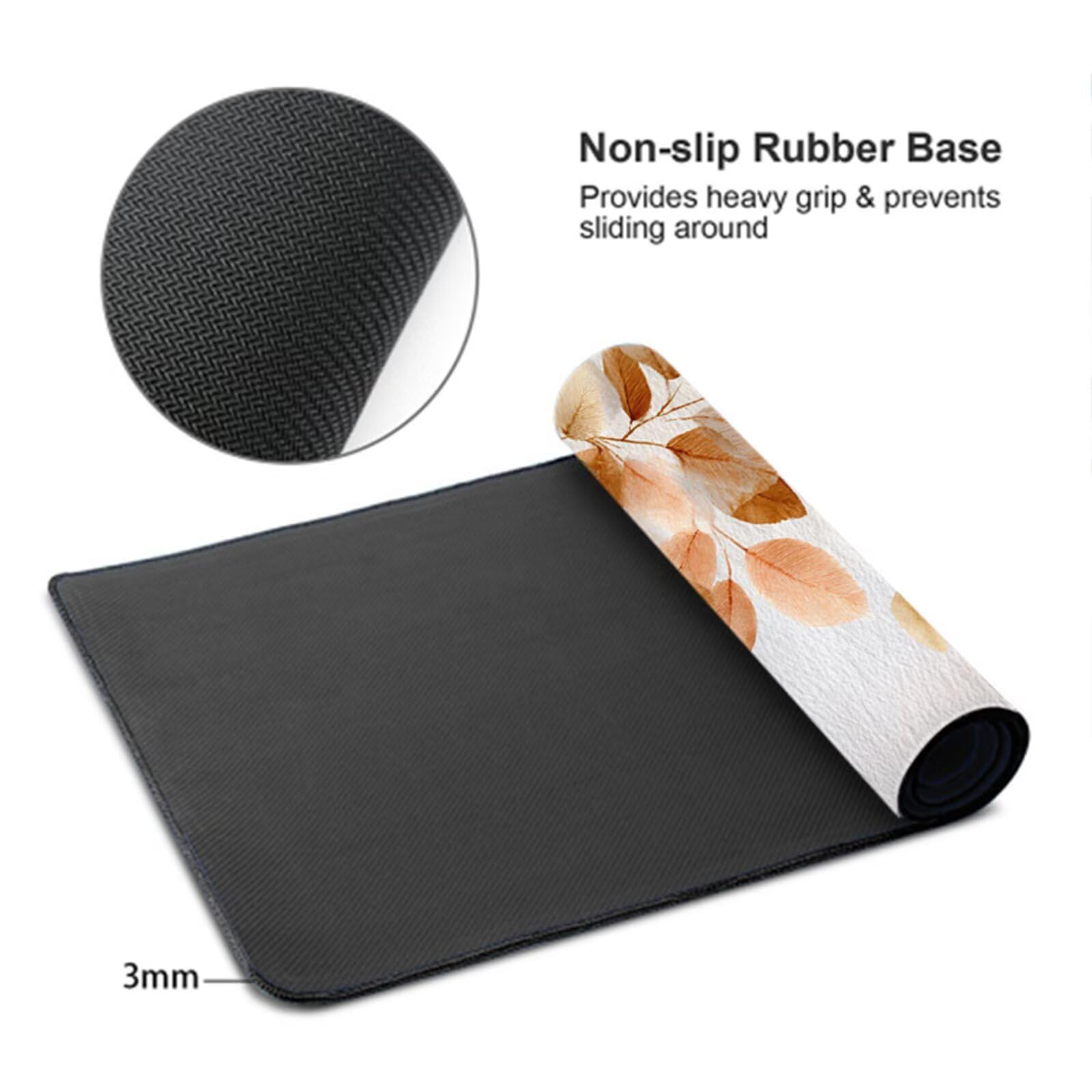 Tappetino Mouse Gaming Foglia Mouse Pad Semplicità, Sottomano Scrivania Grande 1200x600 mm Migliora la Precisione e la Velocità, Mousepad Impermeabile e Antiscivolo per PC, MacBook, Laptop 3Y-1102
