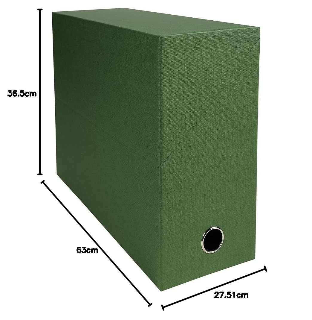 Exacompta - Ref 89420E - płócienne pudełko transferowe - rozmiar 250 x 330 mm, odpowiednie do dokumentów A4, grzbiet 120 mm, wzmocniony metalowy otwór na palec - różne kolory (5 szt.)