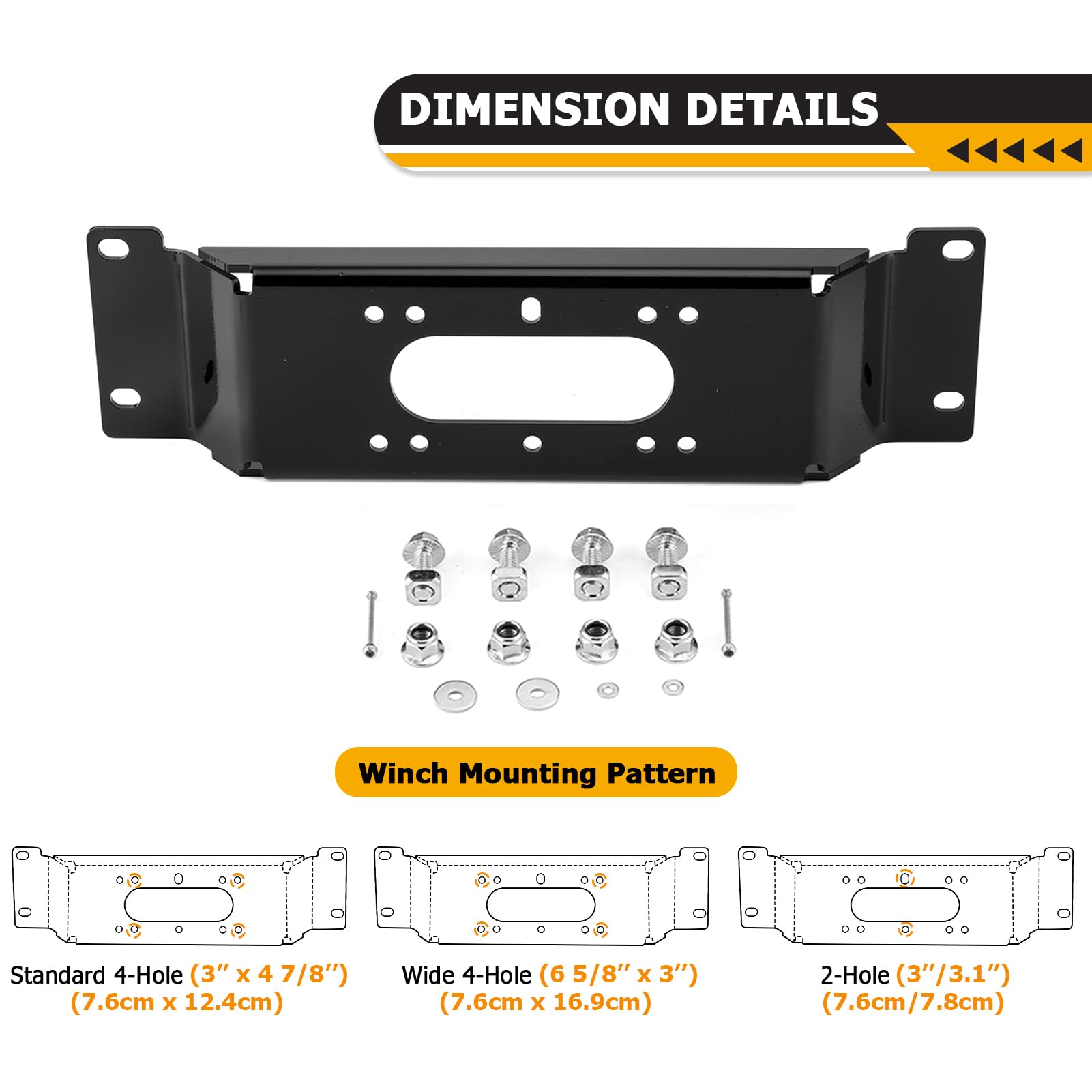 Aazon.co: WeiSen Winch Ounting Bracket Plate No Drill Copatible - View #7