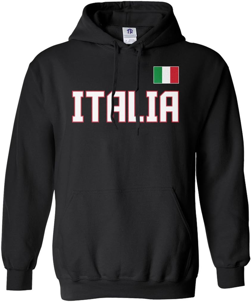 Threadrock Men's Italia National Pride Hoodie Sweatshirt