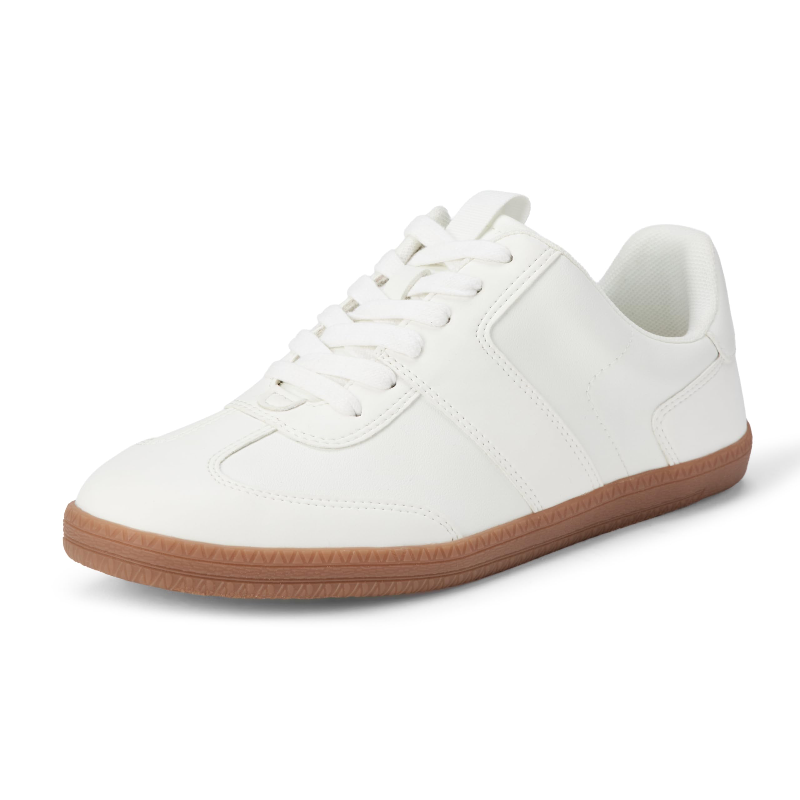 Amazon Essentials Damen Niedriger Retro-Sneaker, Kunstleder und Kunstwildleder