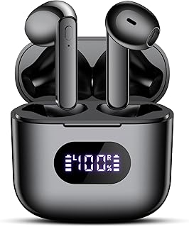 Wireless Earbuds, V5.3 Bluetooth Headphones 48H Playtime LED Battery Display Wireless Earphones HiFi Stereo Deep Bass & HD Calling Bluetooth Earphones IPX7 Waterproof Ear Buds for Workout/Office/Home